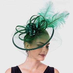 Beloved Millinery Fabulous Green Feathered Fascinator Hat Church Tea Equine